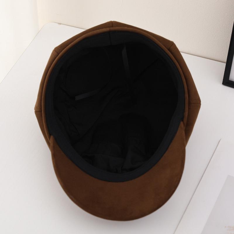 Cute Leopard Print Ears Octagonal Hat For Large Head Size Spring Autumn