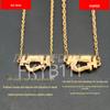 18K Rose Gold Horsebit Necklace with Diamond Inlay for Women
