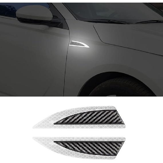 Car Safety Reflective Trim Sticker Carbon Fiber Side Marker Safety Warning Anti-Collision Strip Protection Reflector Guard for Car SUV Pickup
