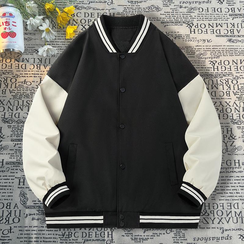 Spring and Autumn Men's Jacket Baseball Jersey Loose and Versatile Color Matching Casual Trend Handsome Jacket