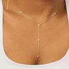 Bohemian Rhinestone Pendant Y-Shaped Clavicle Necklace with Tassels for Women