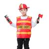 Kids Halloween Role Play Costumes, Fireman Costume with Fire Extinguisher, Walkie-talkie, Crowbar for Children