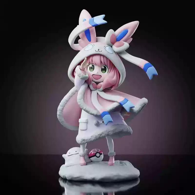 19 см Семья Шпиона Кавайная Модель Аня Форджер Кос Сильвеон Аниме Фигурка Покемон Красивая Девочка Кукла Украшение Детская Игрушка Рождественские Подарки Для Детей