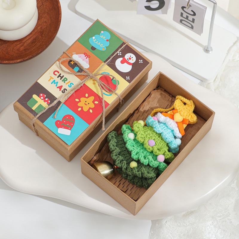 Cross-border Plush & Yarn Crochet Christmas Ornaments, Small Tree Decor & Car Pendants