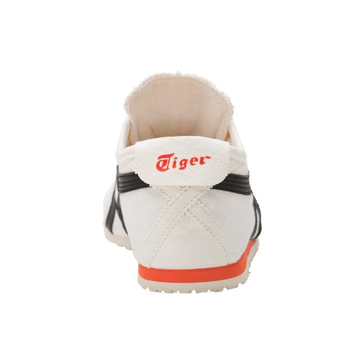 ONITSUKA TIGER Mexico 66 Sports Round Toe Lace-Up Non-Slip Wear-Resistant Low-Top Casual Shoes Unisex Sneaker White Black Orange D3K0N-0090