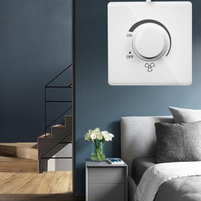 Type 86 Surfaces Mount Fan Controller Ceiling Fan Speed Control Stepless Adjustment Easy Installation for Hotel Home