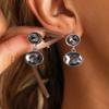 2026 Fashion Gray Crystal Charm Earrings for Women Y2K Creative Geometric Earrings Female Daily Party Jewelry Gifts Daily Wear
