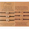 Sun Moon Stars Wax Cord Bracelet Set - Handmade 3-Piece for Friends & Couples