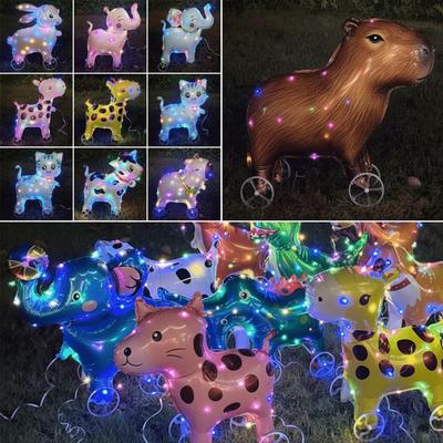 With Wheels Cartoon Animal Balloon With Light 3D Balloon Animal Stuffed Balloon  Children's Gift