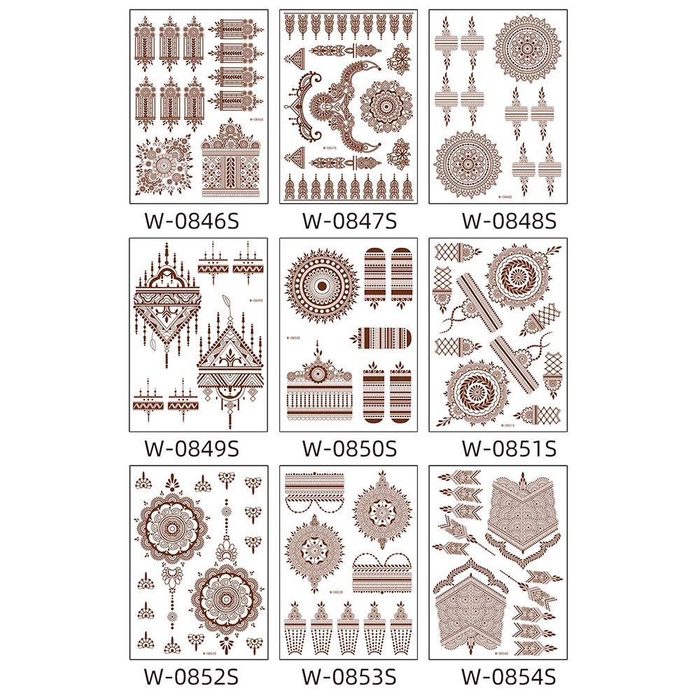 Wedding Tool Body Art Sticker Henna Tattoo Stickers Water Transfer Decals Temporary Tattoo