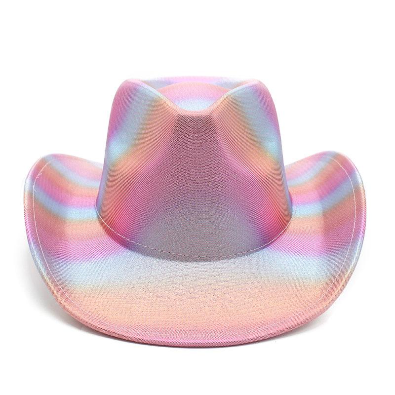 Rainbow Striped Cowboy Hat Colorful Top Hat Western Men And Women Party Orgy Decorative Holiday Hat