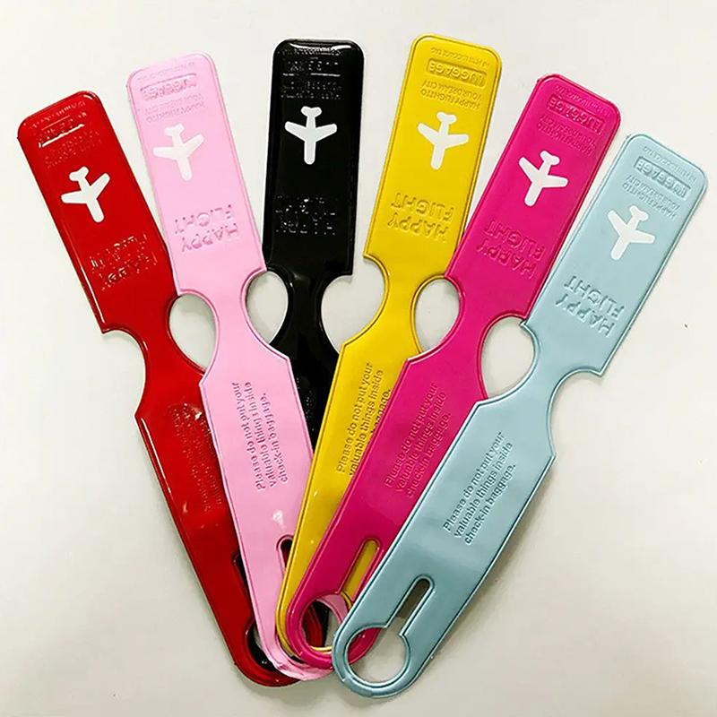 Creative Luggage Tag Portable Solid Color Label Baggage Suitcase Id Address Holder Boarding Tags Travel Accessories