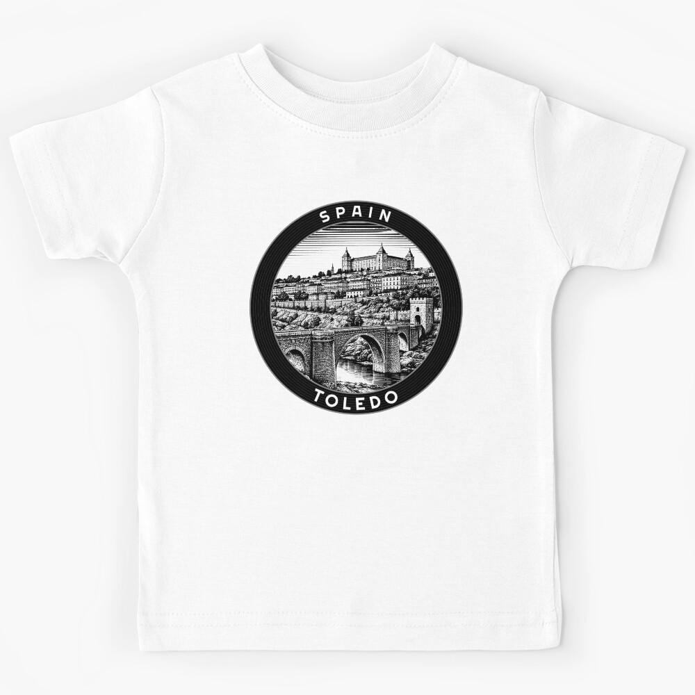 Toledo Spain Linocut Style Kids T-Shirt 110
