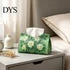 Modern Home Decor Leather Tissue Box Cover, Foldable Desktop Organizer, Oil Painting Style Napkin Holder Case, Storage Facial Paper Organizer