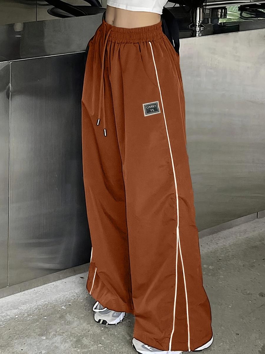 

Vintage Worn Denim Design Casual Pants Women Spring New Style Sexy Girl BF Lazy Style Floor Length Pants XL коричневого цукру кольору