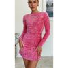 Women Sequin Backless Bodycon Mini Dress For Evening Cocktail Party
