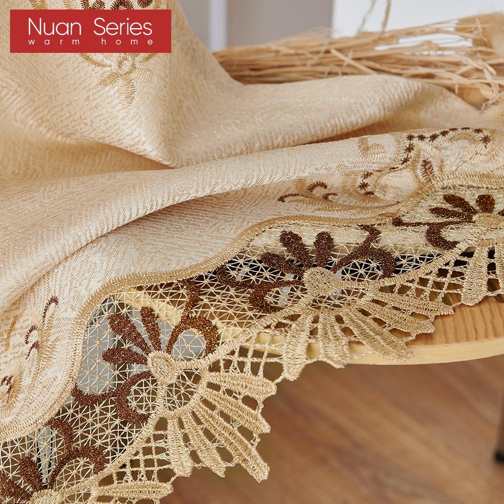 1PC European Luxury Versatile Semi Blackout Embroidered Comfortable Curtains and Sheer Curtains  for Living Room Bedroom Home Decor Nuan Series