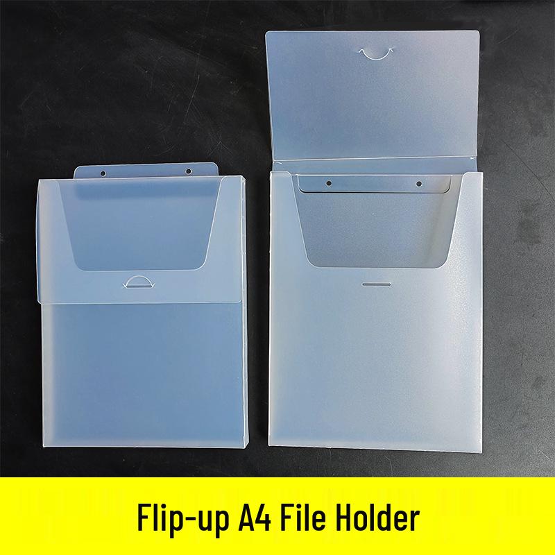 A4 Hanging File Box & Display Board: Flip-top Transparent Storage for Documents & Stationery