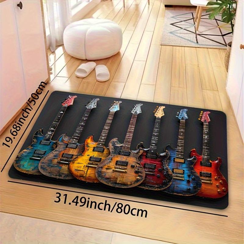 Cool Electric Guitar Carpet Soft Floor Mat Doormat Winter Soft Living Room Sofa Carpet Warm Rug For Bedroom Home Decorati