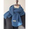 Women Cashmere Blend Scarf Women Winter Warm Thicken Luxury Solid Color Shawl Wraps Female Warm Thick Wool Neckerchief Blanket