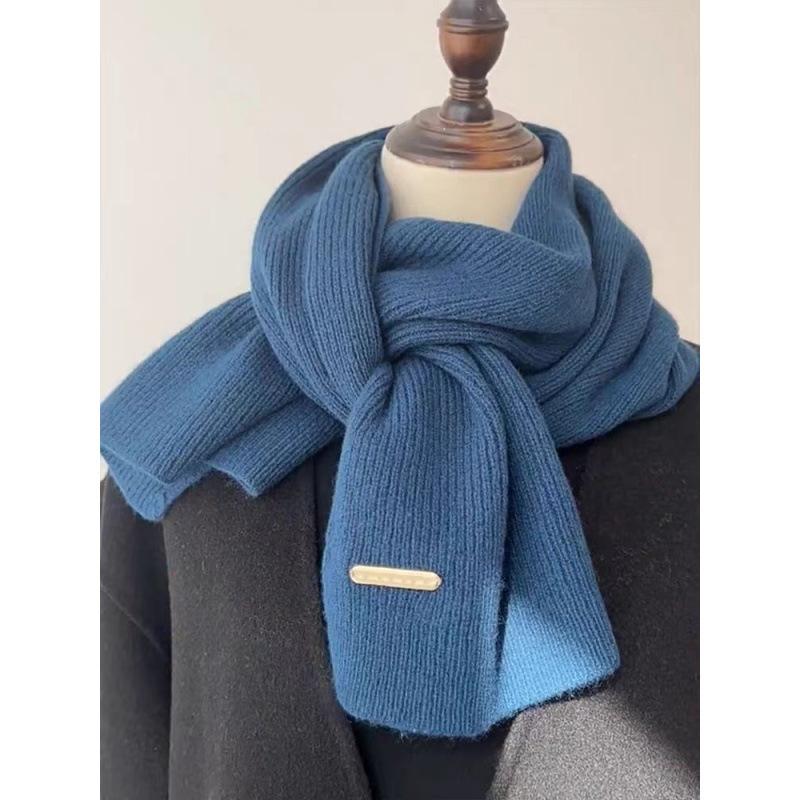 Women Cashmere Blend Scarf Women Winter Warm Thicken Luxury Solid Color Shawl Wraps Female Warm Thick Wool Neckerchief Blanket