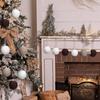 9PC/Set Foam Window Decoration Linen Rope Xmas Tree Christmas Ball Ornaments Home Decor Hanging Decorations Farmhouse