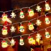 2025 Christmas Lights String Battery-operated Santa Claus Snowman Garland LED Christmas Decoration Light Party New Year supplies