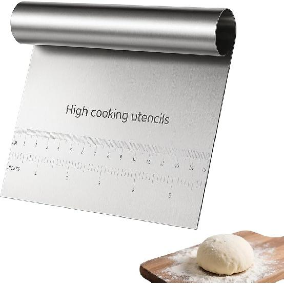 Bench Dough Scraper Cutter, Stainless Steel Pastry Cutter Kitchen Food Scraper Chopper, Metal Dough Scrapers Versatile Kitchen Tool for Butter, 1Pcs