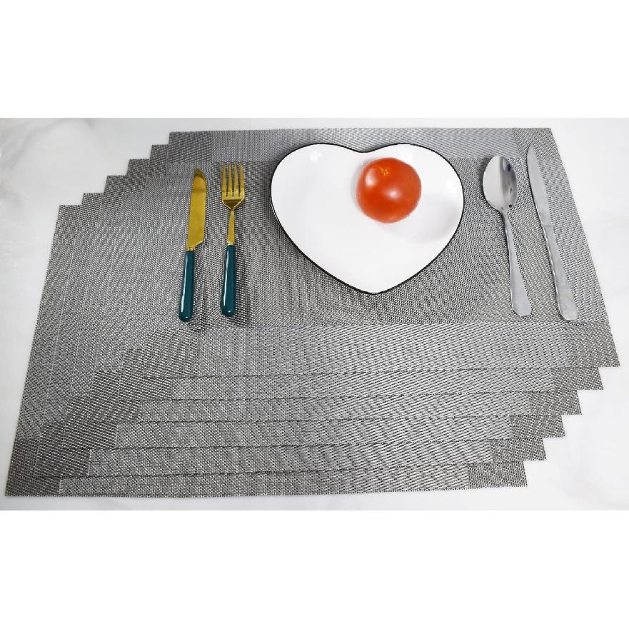 Non-Slip Placemats Set of 6, Heat Stain Ressietant Wipeable Kitchen Dining Table Decorations Easy to Clean Mats, Anti-Skid Vinyl Washable Place Matt