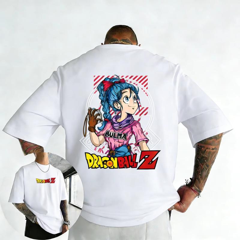 

2026 Dragon Ball Anime Cotton Tshirt New Bulma Printed Trendy Large Size Loose Casual Parent Child Top Family Matching Outfits S
