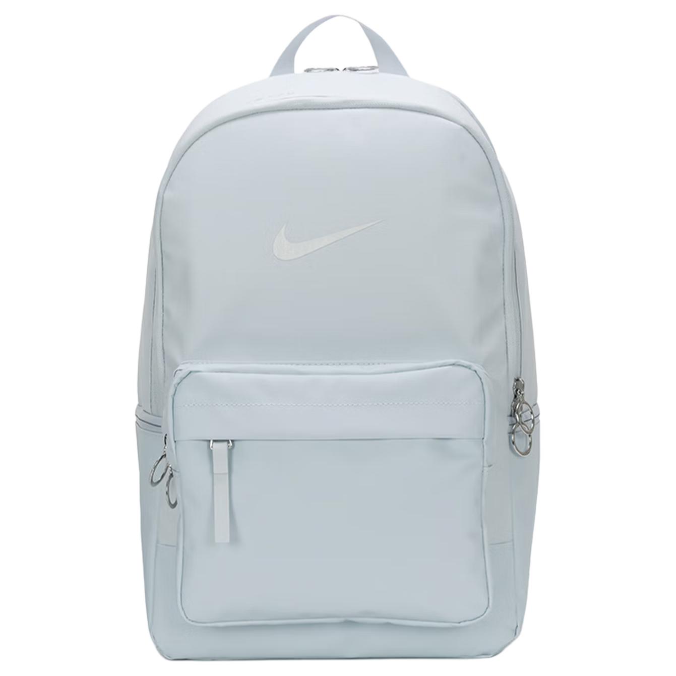 Nike 20L Brand Logo Zipper Closure Fabric Backpack Medium Unisex Backpack Platinum DN3592045 White Gold