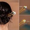 Elegant Ebony Flower Hairpin for Women – Ancient Style, High-End Feel, Simple Chinese Design, Perfect for Daily Use.