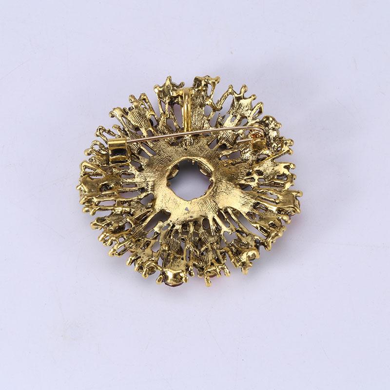 Retro Stil Legering Droppande Olja, Färgstark Diamant Brosch, Mångsidig Akryl Klädsel Korsage Stor Nål