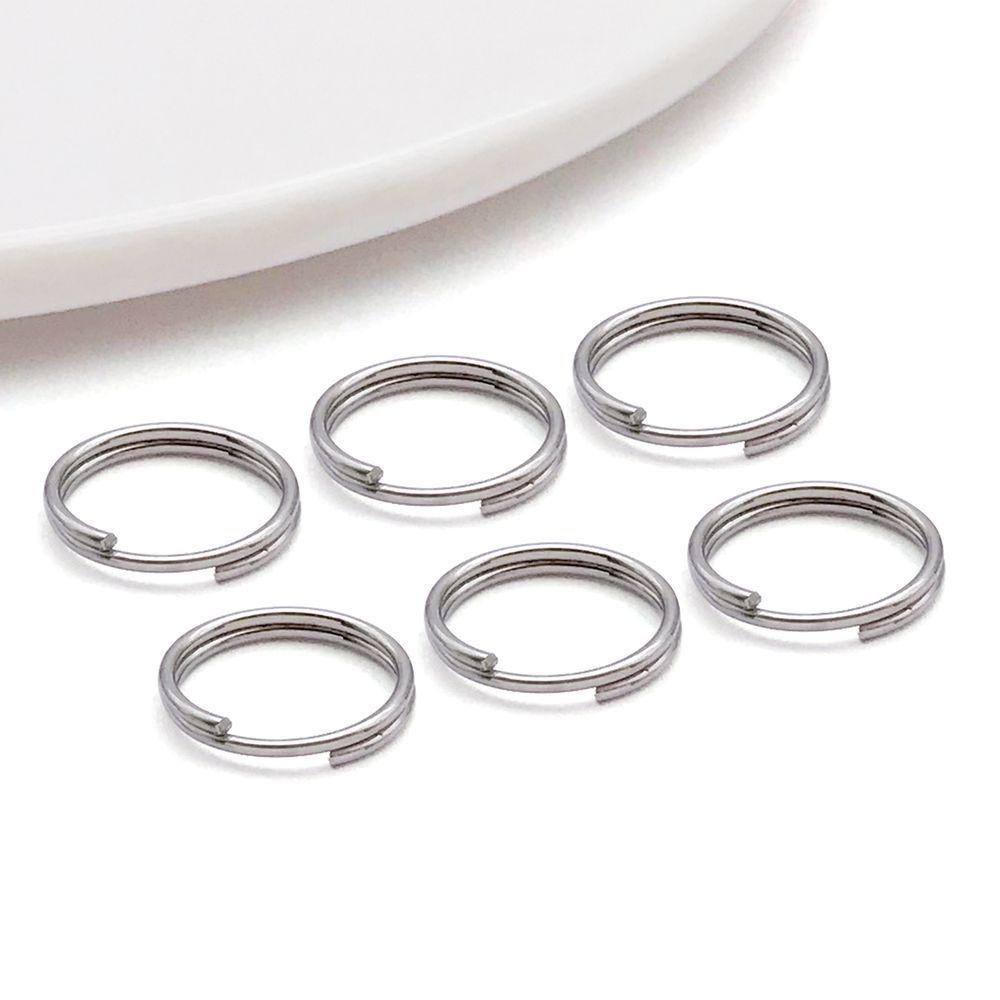 Stainless Steel Double Loop Keyring Pendant Charm for DIY Jewelry