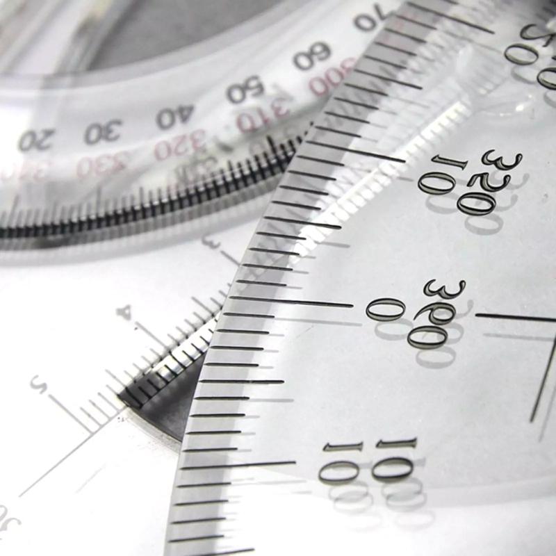 25cm Strumento di Misura Matematico in Plastica Squadretta Circolare Squadretta Matematica Squadretta Rotonda Righello