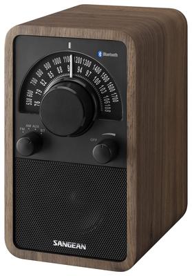 Sangean aptX HD Rádio s Bluetooth reproduktorem a dřevěnou skříňkou WR-304 FM/AM (Ořech/černá)