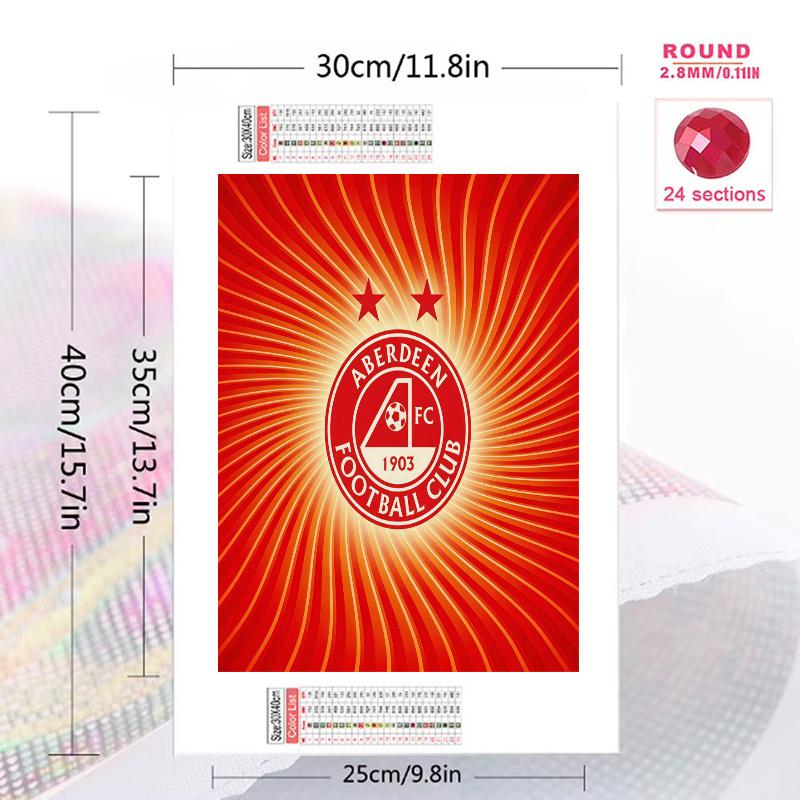 Aberdeen F.C 100% Round Full Drill 5D DIY Diamond Painting Embroidery Cross Stitch Rhinestone Décor