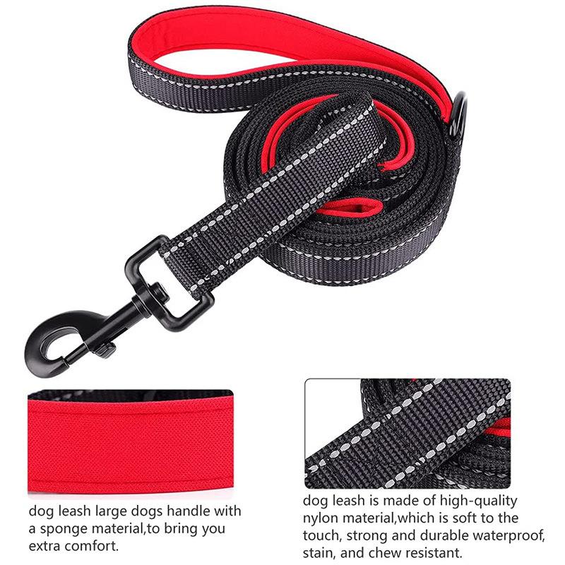 1,2/1,5/1,8m Zweihand-Schwerlast-Doppelgriff-Nylon-Hundeleine Für Training Kontrolle Sicherheitsseil Spaziergang Katzen Hunde Geschirr Leine
