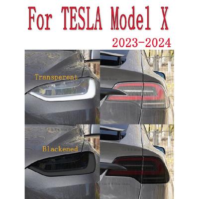 For TESLA Model X 2024 Car Exterior Headlight Anti-scratch Front Lamp Tint TPU Protective Film Repair Accessories