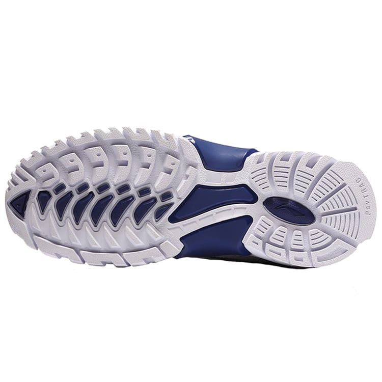 Li Ning Aurora Skyline Cushioning Slip Resistant Mid Top Chunky Sneakers Men's White Blue Red AGLN235-2