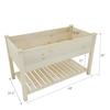 Outdoor Wood Raised Garden Bed Elevated Reinforced Large Planter Box with Storage Shelf for Vegetable Flower Backyard Patio Gar