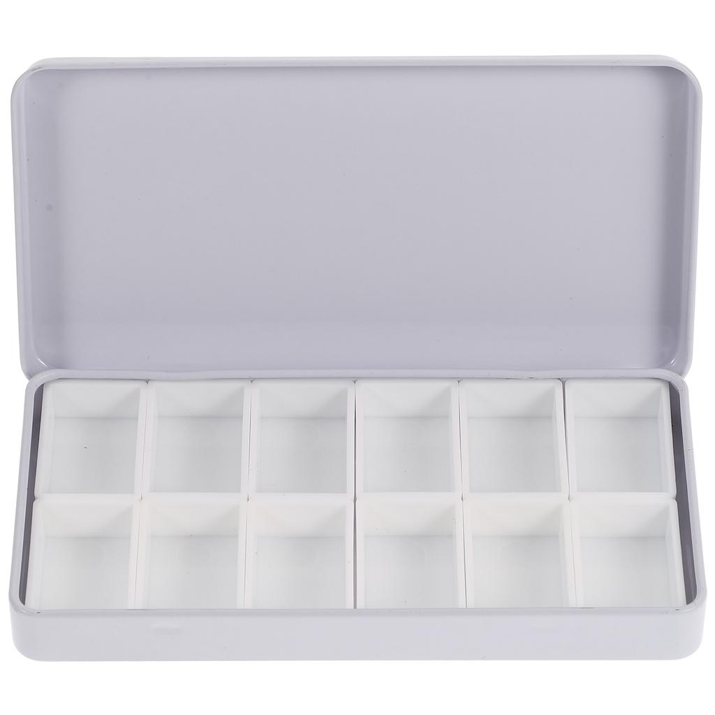 12/21/24/45 Grids Empty Watercolor Paint Grid Pans Acrylic Oil Paints Tray Iron Storage Box Artists Palette Art Supplies Carry 