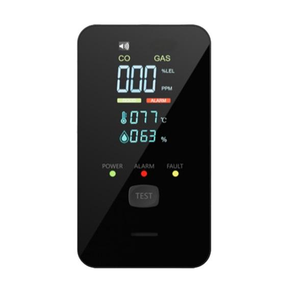 4-in-1 Gas & CO Detector with LCD Display Plug-in Natural Gas Carbon Monoxide Alarm Temperature & Humidity Monitor High Sensitivity Home RV Safety