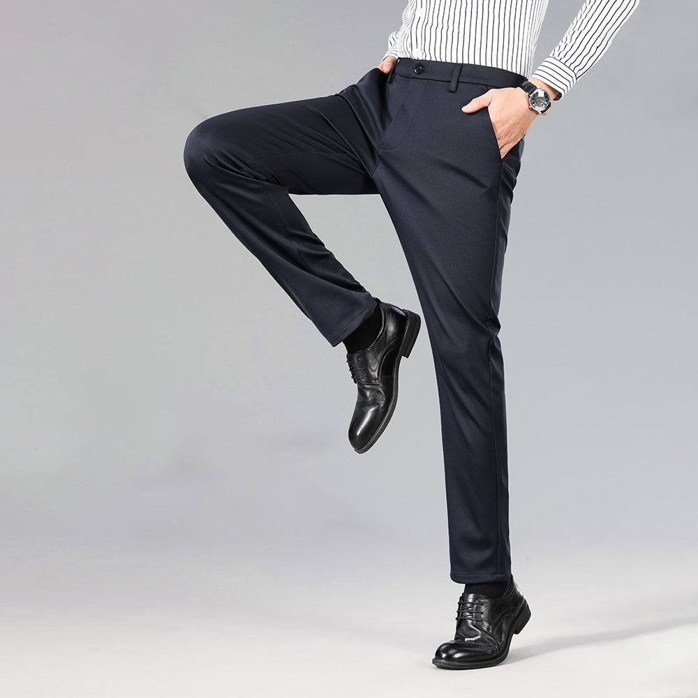 Plus Size Trousers Men Business Suit Pants Stretch Formal Dress Pants Big Man Classic Black Trousers