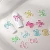 50Pcs/Bag Candy Ribbon Bows 3D Nail Charm Transparent Jelly Color Summer Nail Decoration Accessories DIY Manicure Decor