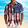 Mens Short Sleeve Casual Shirt Vintage Hawaiian Print Loose Fit Streetwear