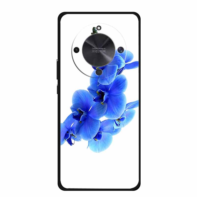 

Чехол для телефона Honor X70 5G Цветочный Рисунок Черный Силиконовый Мягкая Задняя Крышка для Honor X 70 Honor70 TPU Защитный Funda Para Honor X70