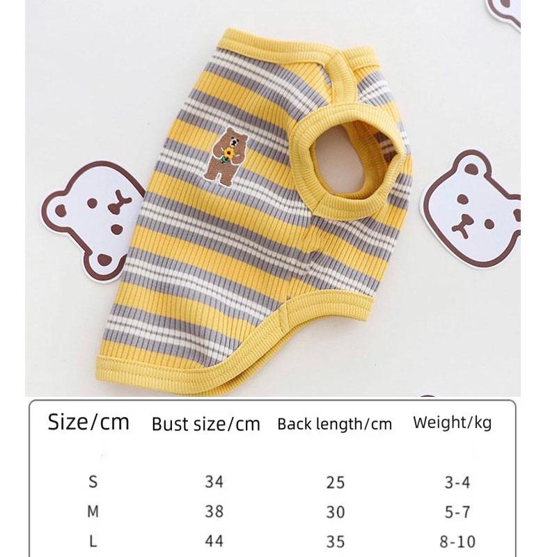 Puppy Clothes Summer Clothing Small Dog Pet Clothes Cute Puppy Clothes Cotton Puppy Summer Dog T Shirt GBX02 (Yellow,S-(3-4KG)) жёлтый