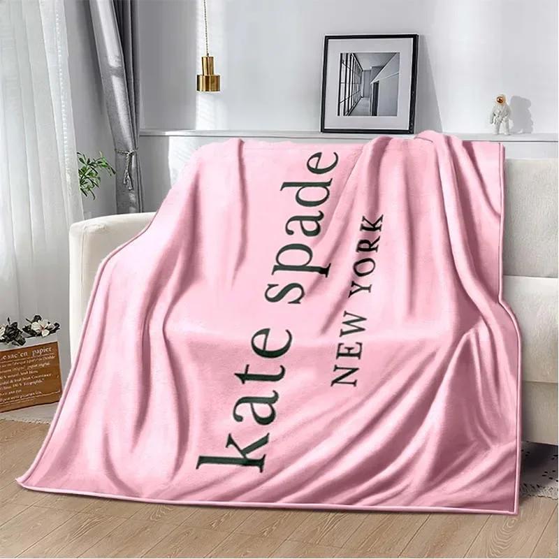 Fashion Brand Logo Ke-Kate-Spade-e Plush Blanket Home Sofa Bed Decoration Portable Picnic Gift Warm Blanket