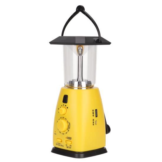 RD249 Hand Cranked Radio Rechargeable Handheld Multifunctional Power Solar Emergency Light Radio with Camping Light